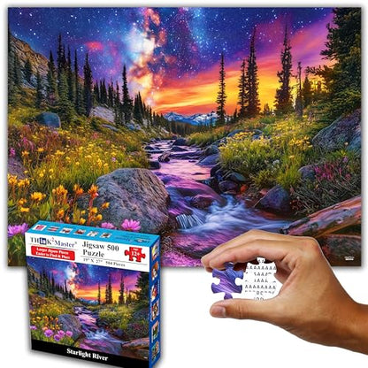 Starry Mountain River 500 Pieces Large Format Jigsaw Puzzle
