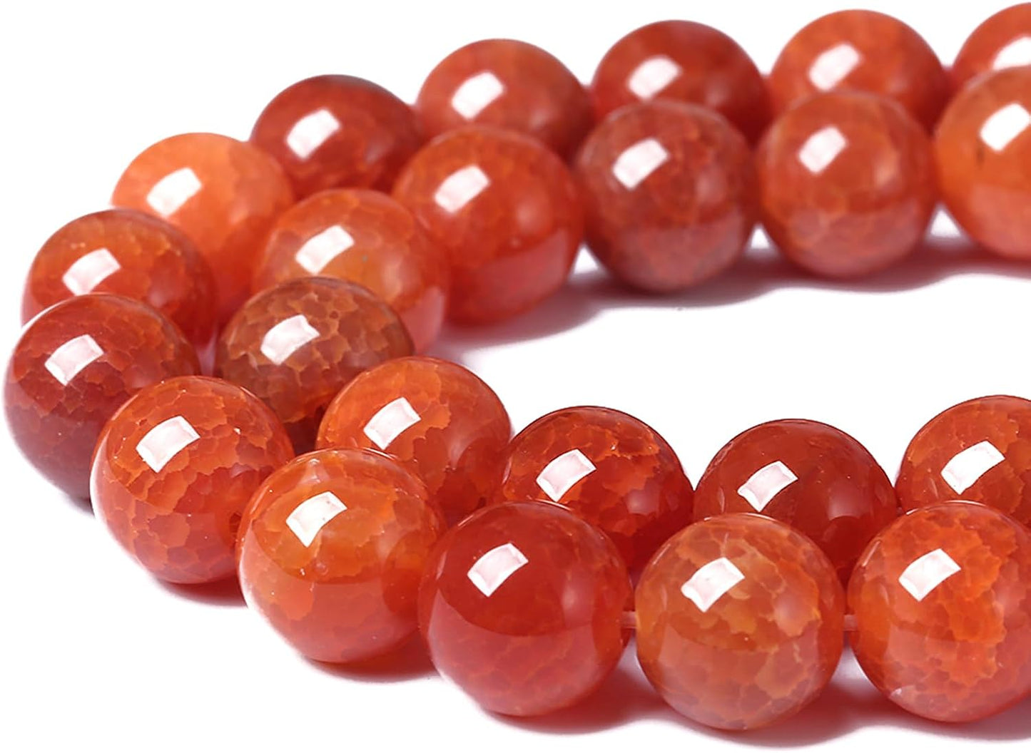 12mm 32pcs Natural Red Dragon Vein Agate Stone Beads for Jewelry Making Energy Healing Round Beads DIY Bracelet Necklace Accessories 15" (12mm, Red Dragon Vein Agate)