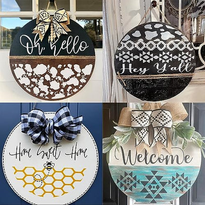Welcome Stencils for Painting on Wood 12" Stencils for Crafts Reusable (13 Count)