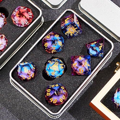 The Eye of Mystery Liquid Core DND Dice Set (7 Count)