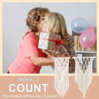 IFNUNLY 8 Set DIY Macrame Kit for Beginners Star Macrame Dream Catcher Handmade Macrame Plant Hanger Kit for Adults Wall Hanging Tapestry with Instruction Birthday Decor