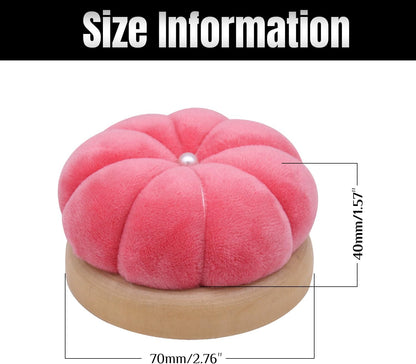 Uxney Pin Cushion,Wooden Sewing Pin Cushion Pincushion Needle Cushion for Sewing Quilting Needlework DIY Crafts(Watermelon Red,2 PCS)