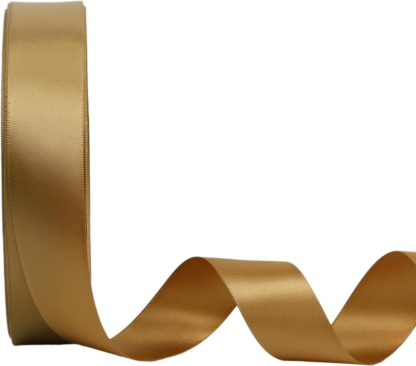 LaRibbons 1 Inch 50 Yard Double Faced Satin Ribbon,Pale Gold Satin Craft Fabric Ribbon for Gift Wrapping Floral Bouquets Wedding Party Decoration - Crafty Corner