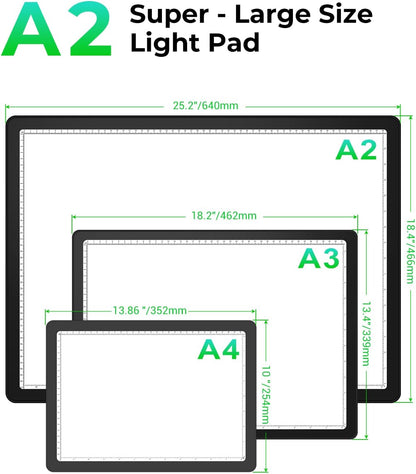 Rechargeable A2 Extra Large Diamond Art Light Board,Bawaslom Light Pad for Tracing with 5000mAh Battery,Magnetic Attraction,Lightbox for Tracing and Drawing,Sketching,Diamond Painting,Weeding Vinyl