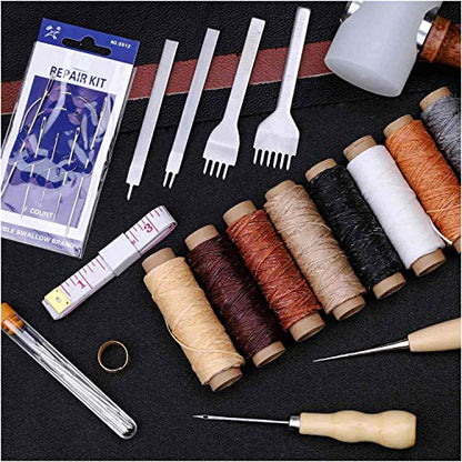 35 Pcs Leather Pouch Kit with Hole Punch (35 Count)