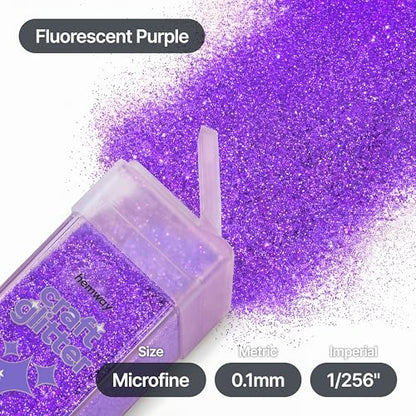 Craft Glitter Shaker Fluorescent Purple 110g Microfine (3.8 Ounce)