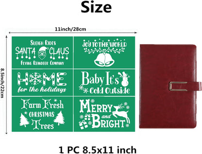 JAJADO Christmas Tree Stencil Deer Silk Screen Stencils Reusable Self Adhesive Silk Screen Transfers Screen Print Stencil Holiday for Crafts on Wood, Fabric, Glass, Mug, DIY Christmas Home Decor