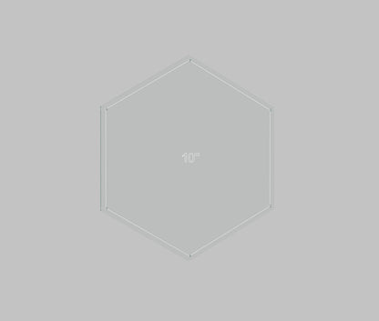 Hexagon Quilting Template Set - 1", 2", 3", 4", 5", 6", 7", 8", 9", 10", 11", 12" with 1/4" Seam Allowance - Durable Acrylic Templates for Quilting, Patchwork, Crafting, & Sewing Projects