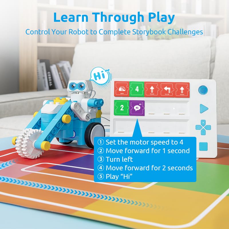 C3 Pro 12-in-1 Remote Control & Coding Robot Kit for Kids 4+, Advanced Smart Panel & Cards Programming, Educational STEM Toy, Block Building Set with Controller & Motor for Kids 4-6, 5-7