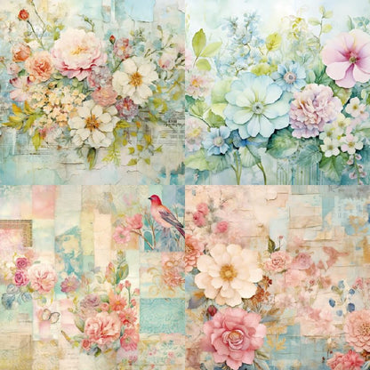 Vintage Floral Scrapbook Paper Pad Color Patterned Paper 6×6,24 Sheets Single-Sided Flower Scrapbooking CardStock Papers Pad for Holiday Cardmaking DIY Origami Journaling. - Crafty Corner