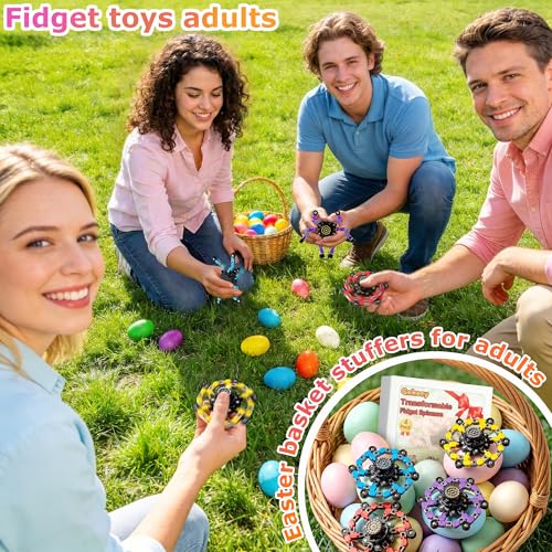 Party Favors for Kids All Age Travel Sensory Toys for 8 9 10 Year Old Boys Transformable Fidget Spinners Toys for Kids and Adults Birthday Gifts for Teens (4 Count)