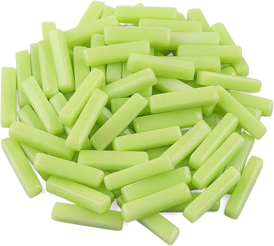 Youway Style Green Mosaic Tiles for Crafts Bulk,150g Strips Shapes Mosaic Glass Pieces for Crafts DIY Spring Mosaic Art Decor,Mosaic Kit Supplies
