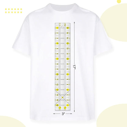 Quilting Ruler, 8 Piece Acrylic Quilting Templates, Sewing Ruler, Fabric Cutting Ruler with Non-Slip Rings, Quilting and Sewing (6"x17", 3"x17", 2"x16", 1.5"x12", 1"x12", 1"x6", 8"x3") (Yellow)