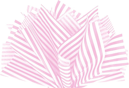Flexicore Packaging Light Pink Pin Stripe Print Gift Wrap Tissue Paper Size: 15 Inch X 20 Inch | Count: 10 Sheets | Color: Light Pink Pin Stripe