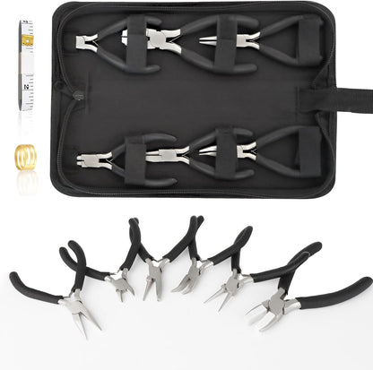 6 Pack Jewelry Pliers Set, Mini Pliers Set, Jewelry Making Include Flat, Jewelry Tools, Needle, Round, Bending Linesman, Applicable to Handicrafts, Earring Making, Repairing Electronic - Crafty Corner