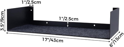 U Shape Floating Shelves Wall Mount Metal Bookshelf CD DVD Storage Display Shelves, Black Set of 4