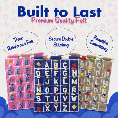 Pink ABC Felt Wall Hanging Chart