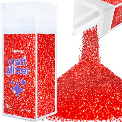 Craft Glitter Shaker Red 130g Fine (3.8 Ounce)