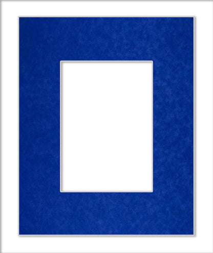 Pack of TEN 11x14 Mats Bevel Cut for 8.5x11 Photos - Acid Free Royal Blue Suede Precut Matboards For Pictures, Photos, Framing - 4-ply Thickness