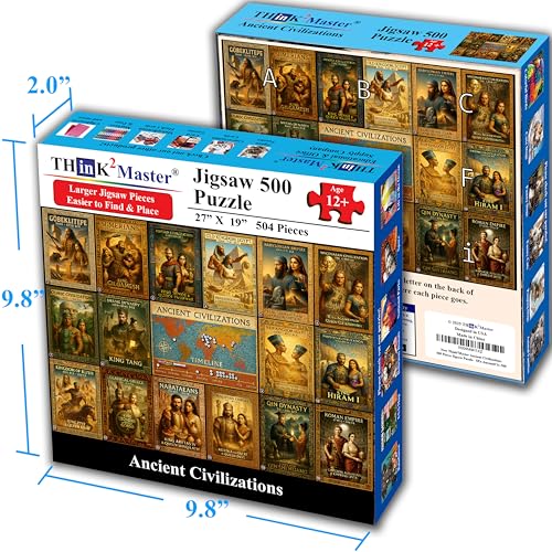 Ancient Civilizations World History Jigsaw Puzzle 500 Pieces Large Format for 13+