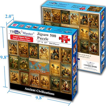 Ancient Civilizations World History Jigsaw Puzzle 500 Pieces Large Format for 13+