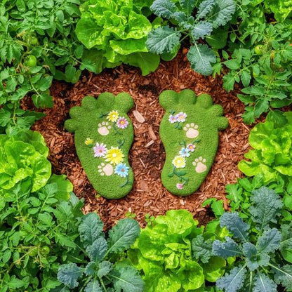 Outdoor Non Slip Stepping Stone Garden Decoration Stone Footprint Shape2PS (2 Count)