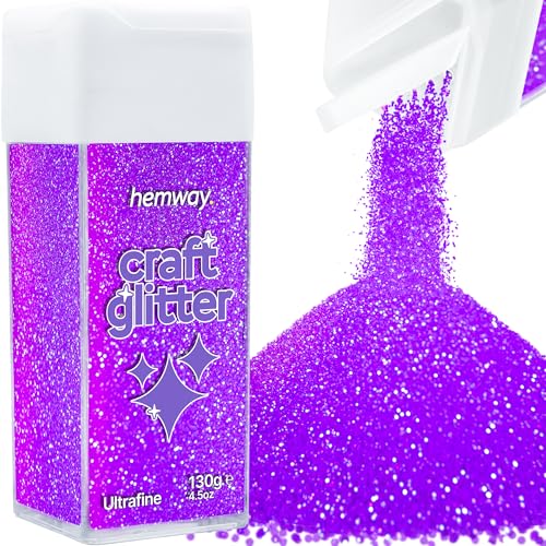 Craft Glitter Shaker Fluorescent Purple 130g Ultrafine (4.5 Ounce)