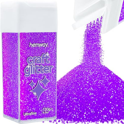 Craft Glitter Shaker Fluorescent Purple 130g Ultrafine (4.5 Ounce)
