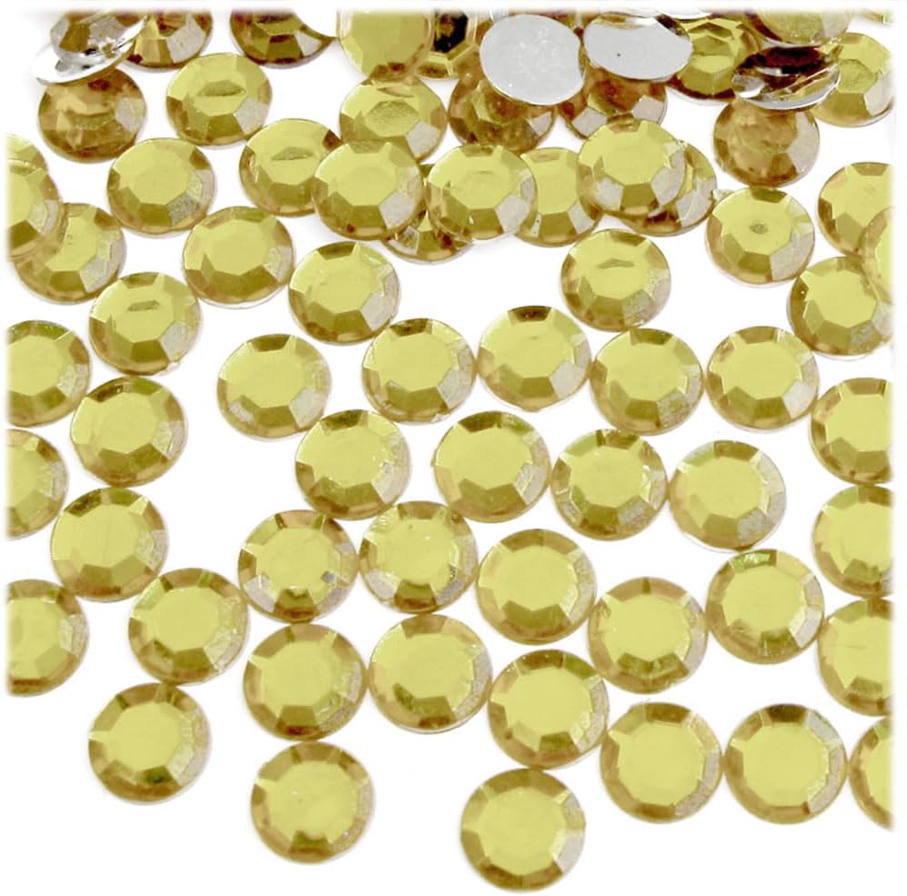 The Crafts Outlet 144pc Flatback Acrylic Rhinestones Round 10mm - Charcoal Gray - Crafty Corner