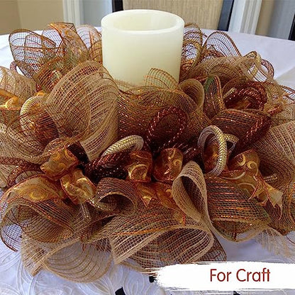 2 Rolls 10 Inch Burlap Natural Decorative Mesh Ribbon Rolls
