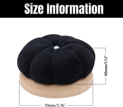 Uxney Pin Cushion,Wooden Sewing Pin Cushion Pincushion Needle Cushion for Sewing Quilting Needlework DIY Crafts(Black,2 PCS)