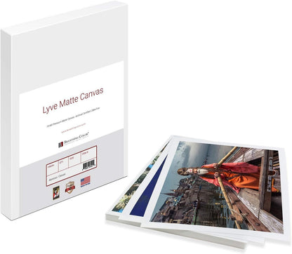 Premium Lyve Matte Canvas Sheets Professionals choice for Archival Inkjet for Use on Epson, Canon and HP printers. 13 inch x 19 inch 25 sheets