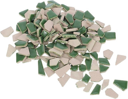 TEHAUX 1 Pack DIY Kit Unique Green Ceramic Tiles for Stepping Stones Home Decoration and Art Projects