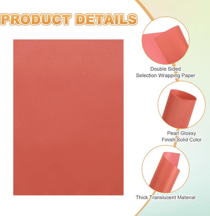 MECCANIXITY 100 Sheet Colored Vellum Paper 5.9" x 8.3", 100gsm Translucent Printable Vellum Sheets for Printing Wedding Invitations Inkjet Laser Printer, Deep Red