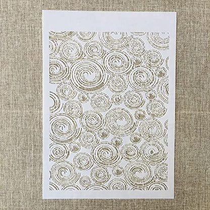 6 Pcs A4 Reusable Geometric Texture Stencils for Painting