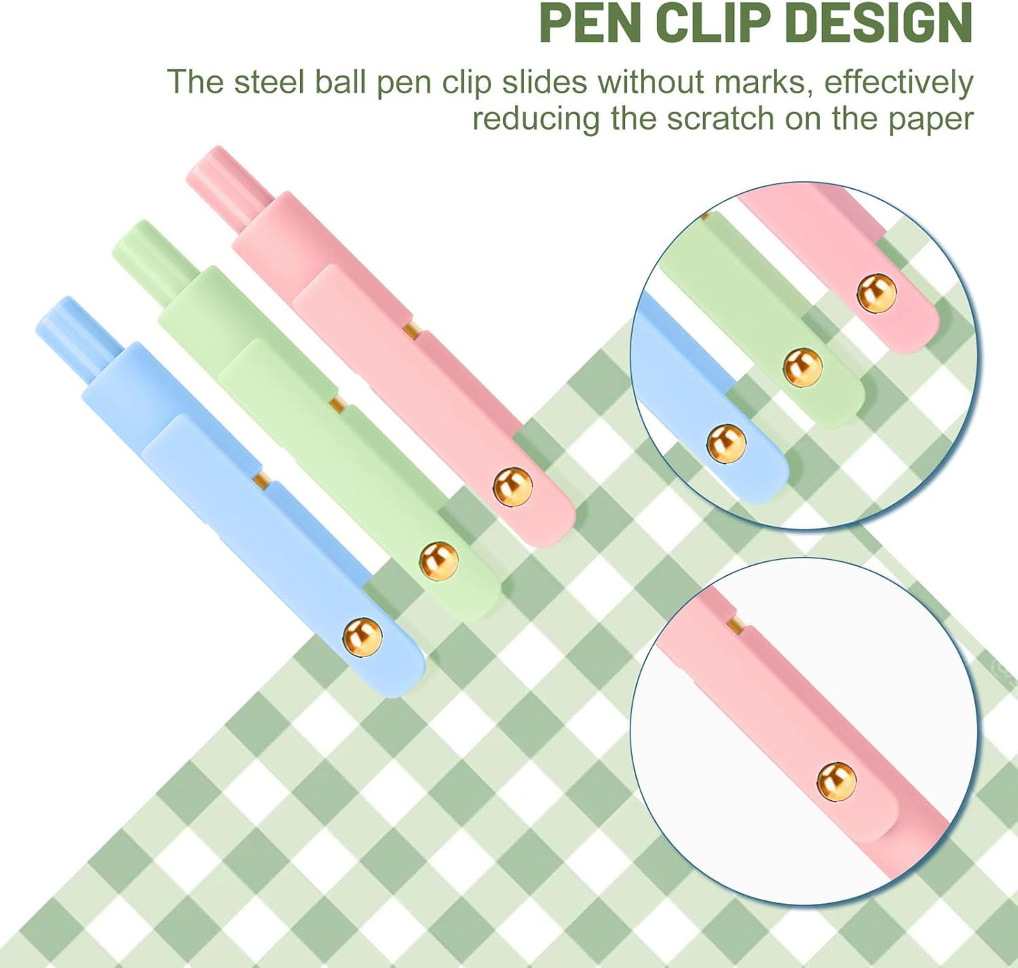 Ddaowanx Colorful Gel Pens, 0.5mm Fine Point Retractable, Cute Pens with Colored Writing and Sketching, Nursing School Essentials,School Supplies, Gifts for Nurse (24Pcs-Aesthetic Colors)