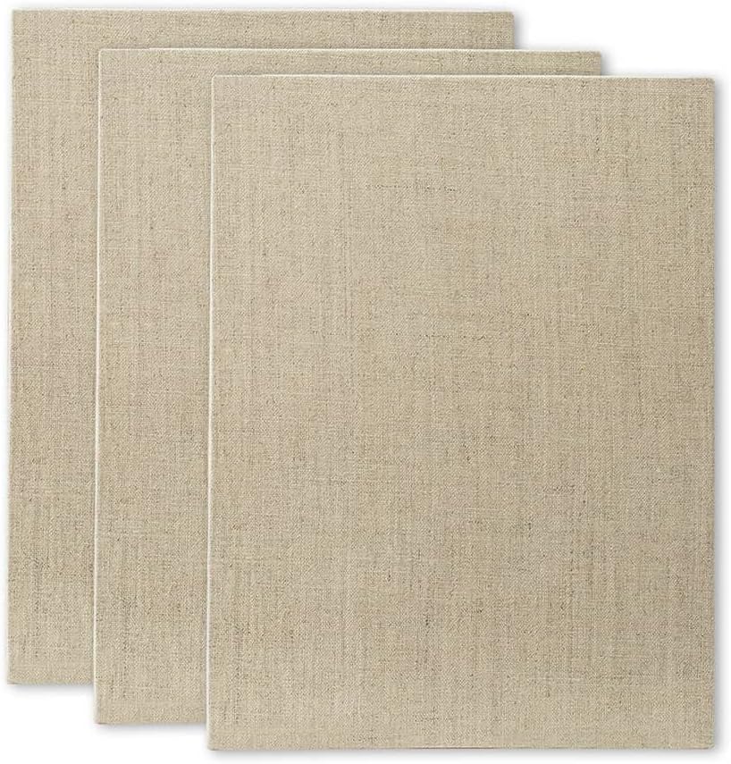 Senso Clear Primed Linen Panels - 8x10-3 Pack of Panels for Painting Oils, Acrylics, Pastels and More