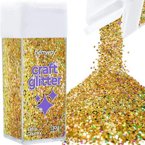 Craft Glitter Shaker Gold Holographic 130g Extra Chunky (4.5 Ounce)