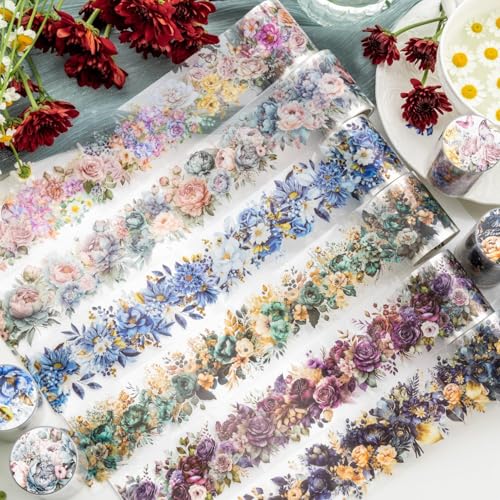 Flower PET Tape Stickers for Journaling