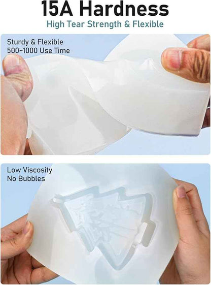 Nicpro 170oz Silicone Mold Making Kit 15A, Translucent Silicone Rubber, Non-Toxic Flexible & Food Safe Mold Kit, Mix Ratio 1:1 Casting Silicone for Resin with Frame Housing
