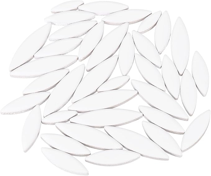 uxcell Ceramic Mosaic Tile, About 200g Teardrop Leaf Tile Mosaic Block for Handicrafts Artwork, White