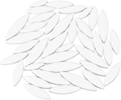 uxcell Ceramic Mosaic Tile, About 200g Teardrop Leaf Tile Mosaic Block for Handicrafts Artwork, White