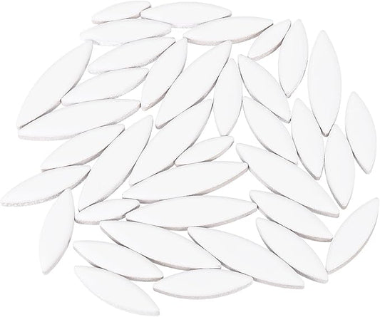 uxcell Ceramic Mosaic Tile, About 200g Teardrop Leaf Tile Mosaic Block for Handicrafts Artwork, White