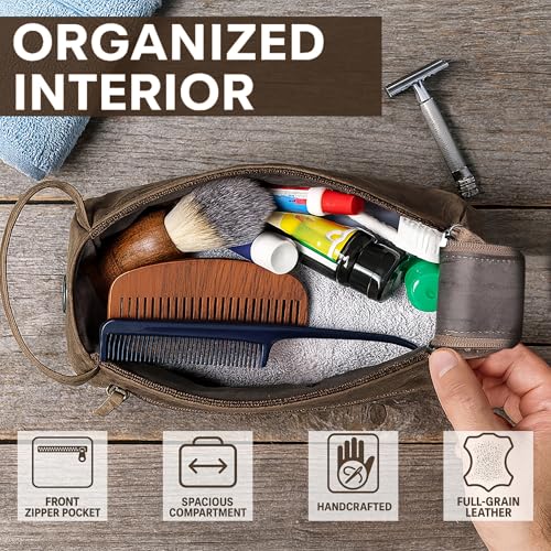 Leather Toiletry Bag for Men
