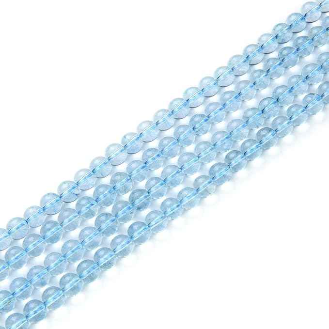 35pcs Adabele Natural Blue Topaz Healing Gemstone 10mm Round Loose Beads Gem Stone Spacer for DIY Craft Jewelry Making GE5-10