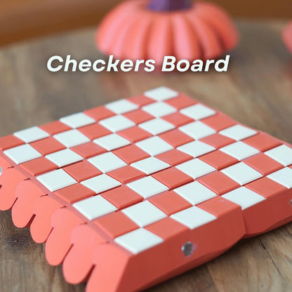 Pumpkin Game Set: Magnetic Chess Checkers, Dice Tower, Cribbage, Card Holder, Forgecore Gourd Games, Gourd Gambit Pumpkin Chess Expansion Pack, 3D Printing Portable Adult Pumpkins Board Game Set(2#1)