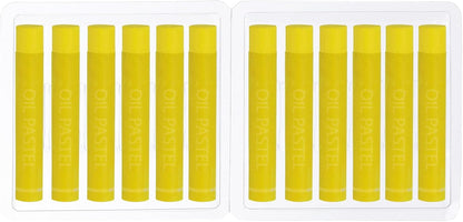 PATIKIL Lemon Yellow Oil Pastels, 12Pcs Soft Oil Crayons Creamy Pastels Stick Art Supplies for Art Painting Drawing Blending Graffiti for Artists Beginners