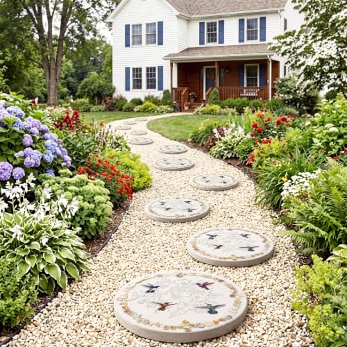 12 Kit DIY Stepping Stone Mold 10 Inch for Garden (12 Count)