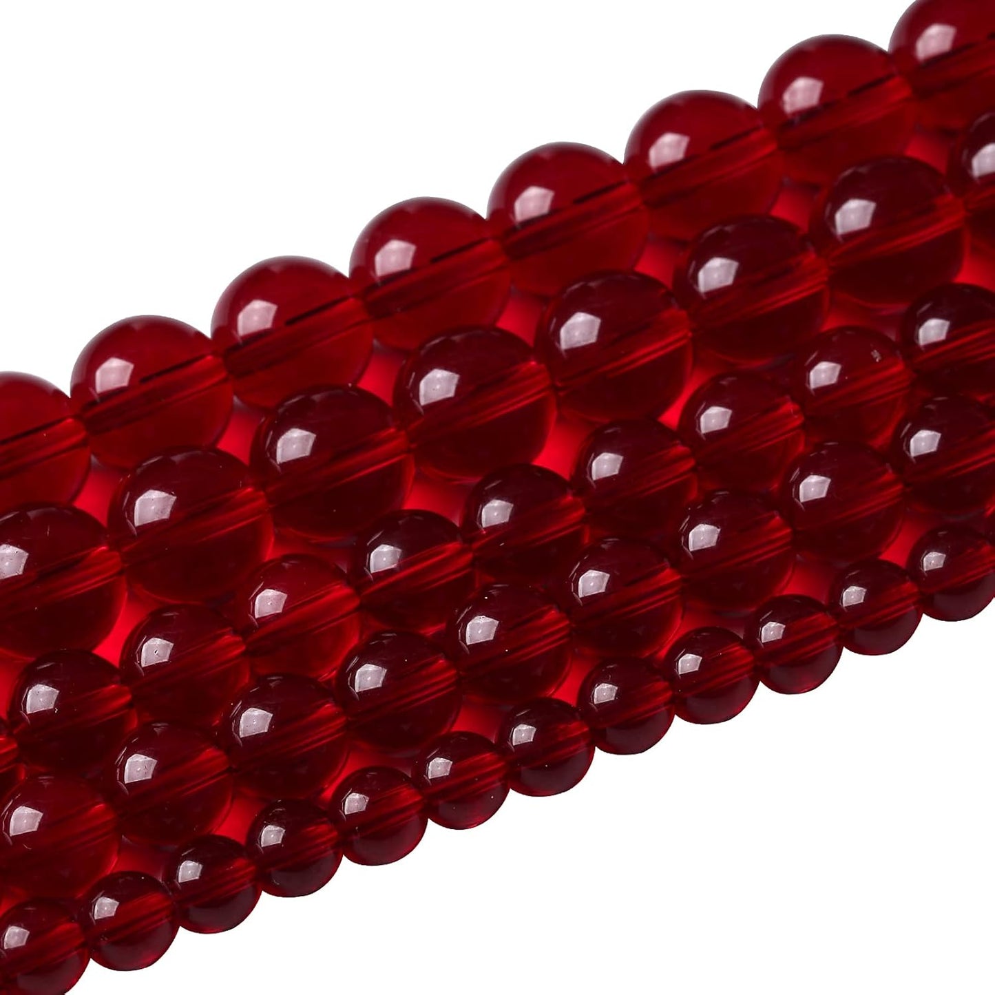 Smooth Garnet Red Glass Crystal Round Loose BeadsFor Jewelry Making DIY Bracelet Necklace Accessories 4mm 91pcs 15" Strand(Garnet Red Glass, 4mm)