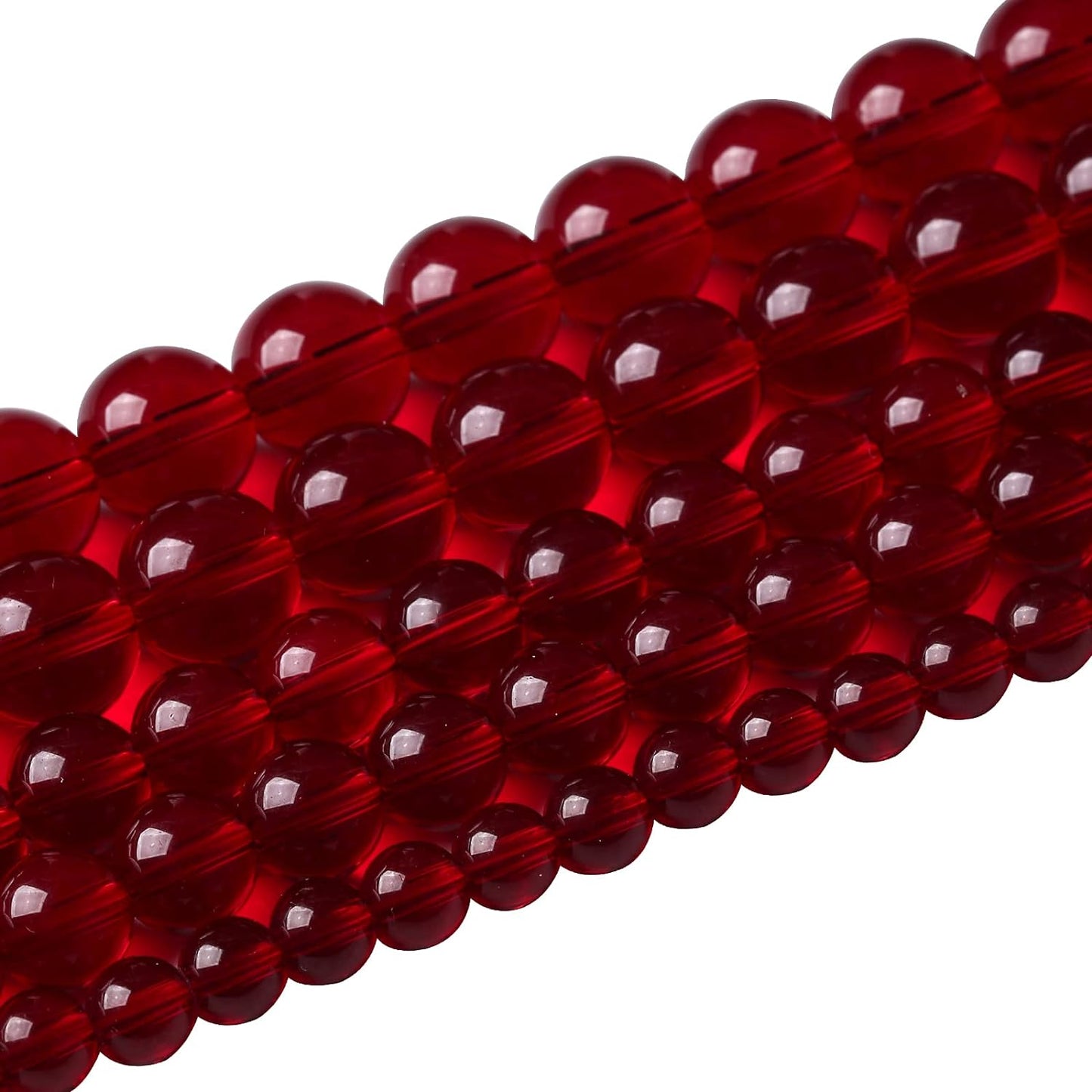 Smooth Garnet Red Glass Crystal Round Loose BeadsFor Jewelry Making DIY Bracelet Necklace Accessories 12mm 34pcs 15" Strand (Garnet Red Glass, 12mm)